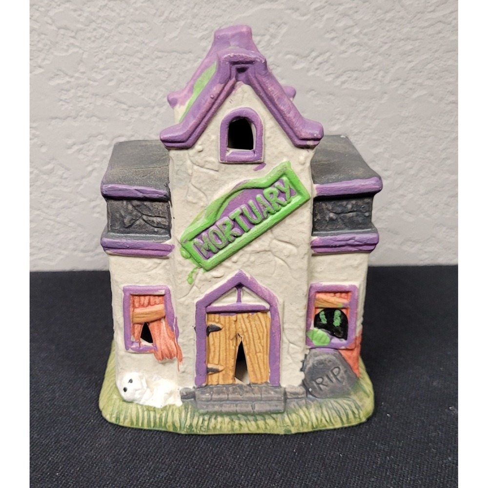 Greenbrier International Halloween Village Mortuary Ceramic/Porcelain House